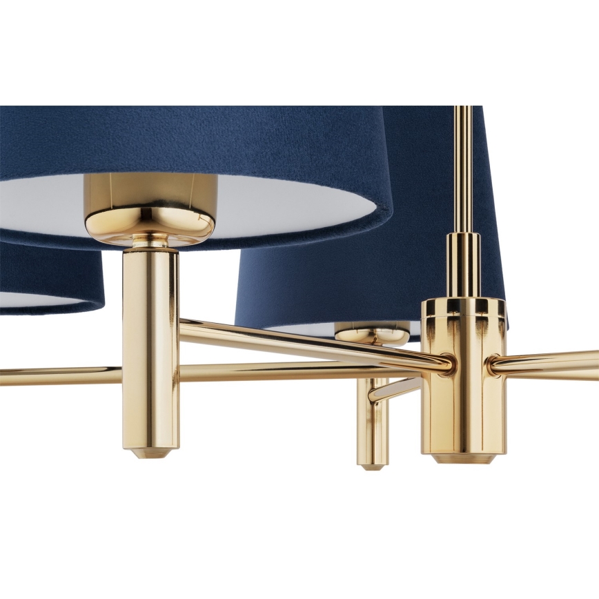 Brilagi - Hanglamp met stang MONTE 5xE27/60W/230V blauw/goud