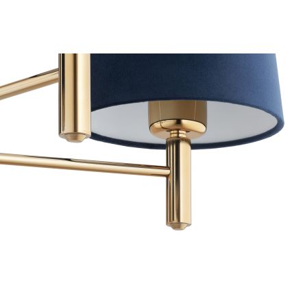 Brilagi - Hanglamp met stang MONTE 5xE27/60W/230V blauw/goud