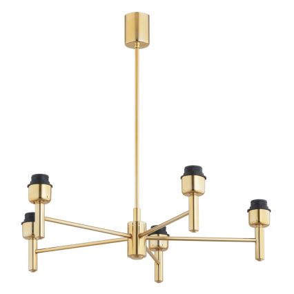 Brilagi - Hanglamp met stang MONTE 5xE27/60W/230V blauw/goud