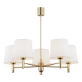 Brilagi - Hanglamp met stang MONTE 5xE27/60W/230V crème/goud