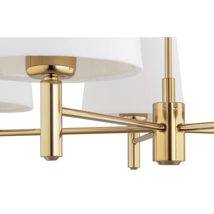 Brilagi - Hanglamp met stang MONTE 5xE27/60W/230V crème/goud