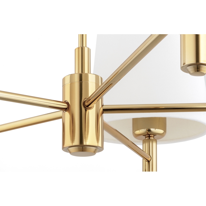 Brilagi - Hanglamp met stang MONTE 5xE27/60W/230V crème/goud