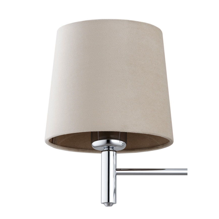 Brilagi - Hanglamp MONTE met staaf 3xE27/60W/230V beige/glanzend chroom