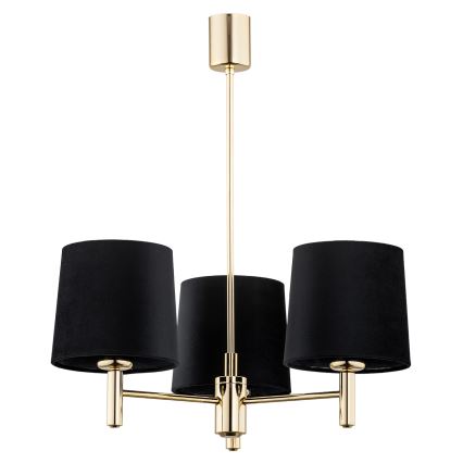 Brilagi - Hanglamp MONTE op stang 3xE27/15W/230V zwart/goud