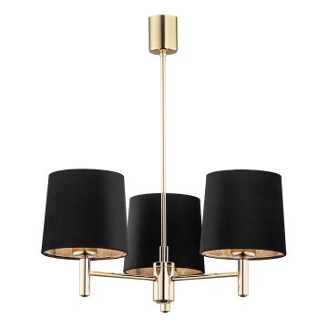 Brilagi - Hanglamp MONTE op stang 3xE27/60W/230V zwart/goud