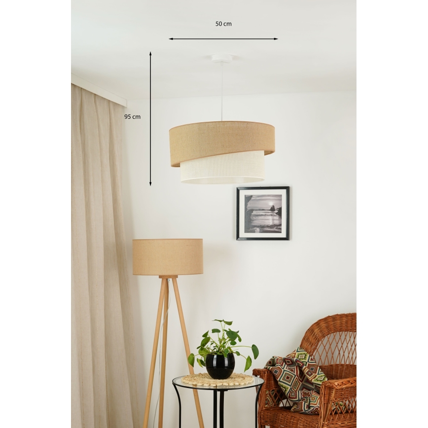 Brilagi - Hanglamp aan kabel SHINE 1xE27/15W/230V Ø 50 cm beige/crème