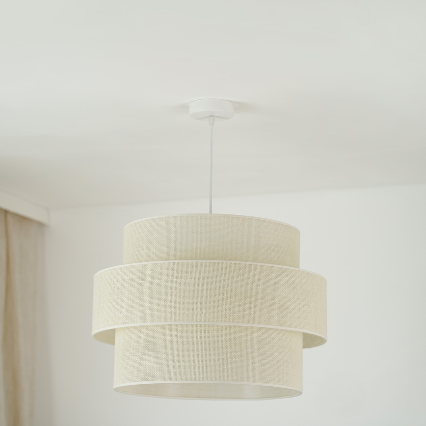 Brilagi - Hanglamp aan kabel SPACE YUTE 1xE27/15W/230V Ø 50 cm crème/wit