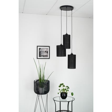 Brilagi - Hanglamp aan kabel TUBES 3xE27/15W/230V zwart