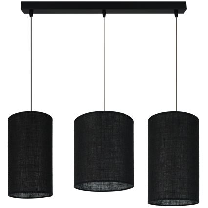 Brilagi - Hanglamp aan kabel TUBES 3xE27/15W/230V zwart