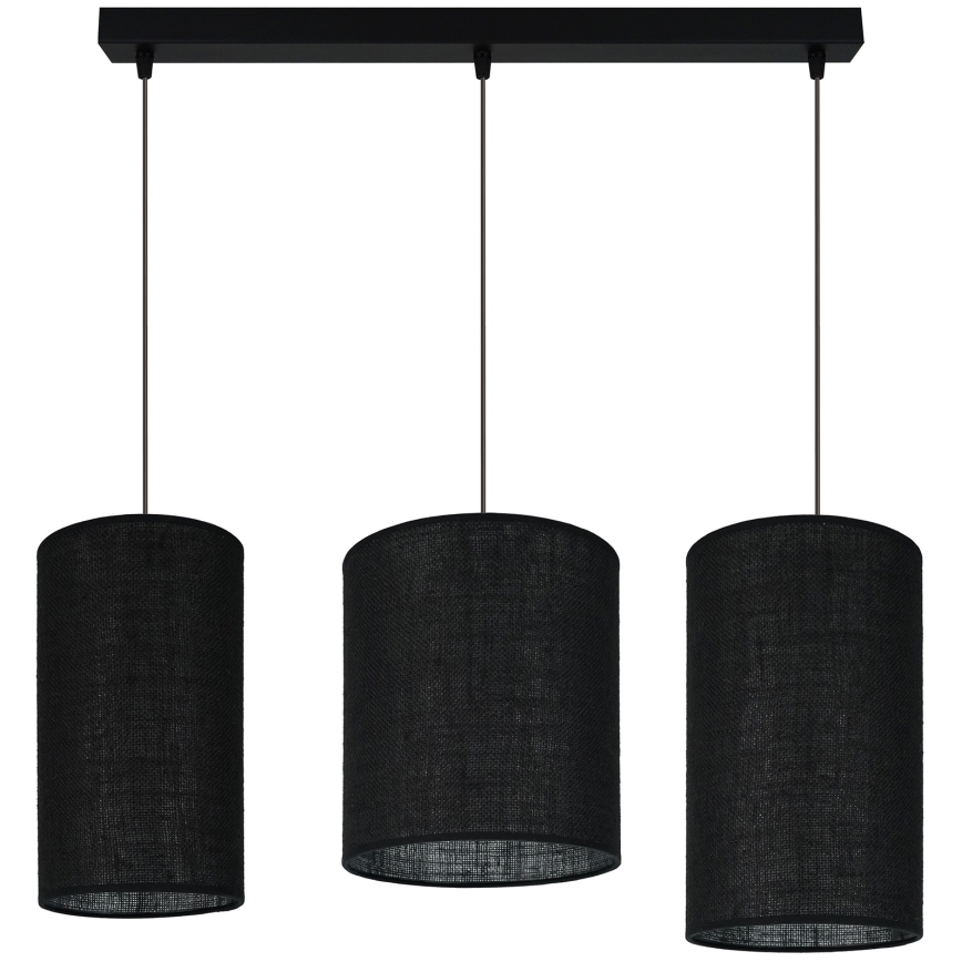 Brilagi - Hanglamp aan kabel TUBES 3xE27/15W/230V zwart
