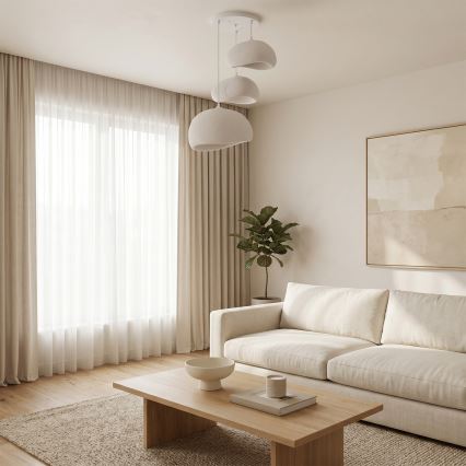 Brilagi - Hanglamp WABI SABI met kabel 3xE27/40W/230V Ø 76 cm wit