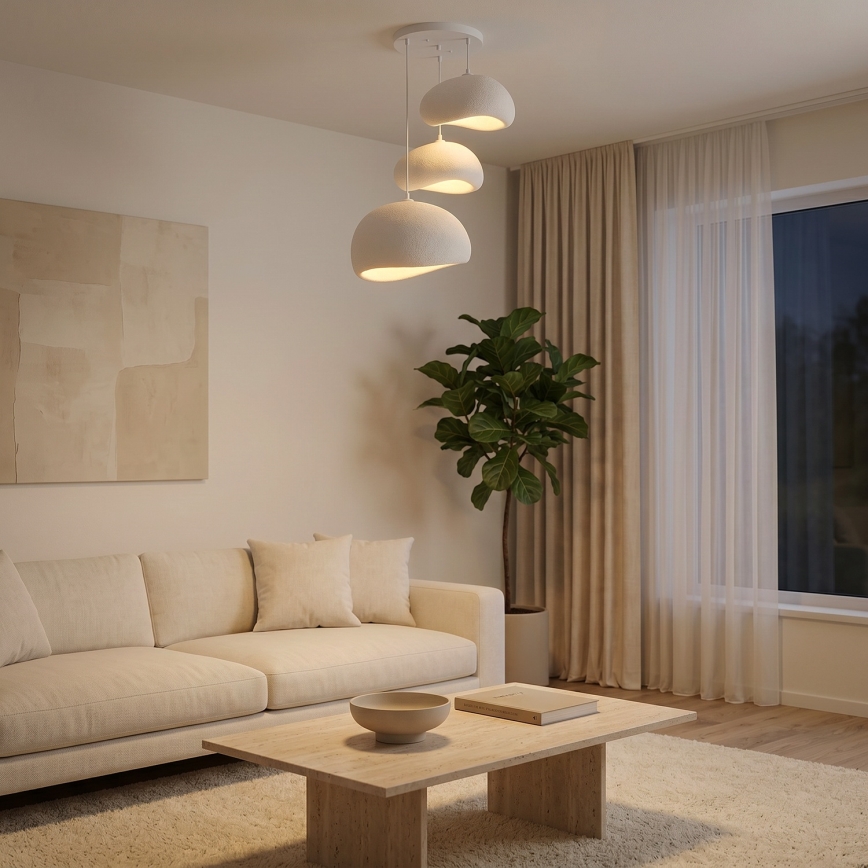 Brilagi - Hanglamp WABI SABI met kabel 3xE27/40W/230V Ø 76 cm wit