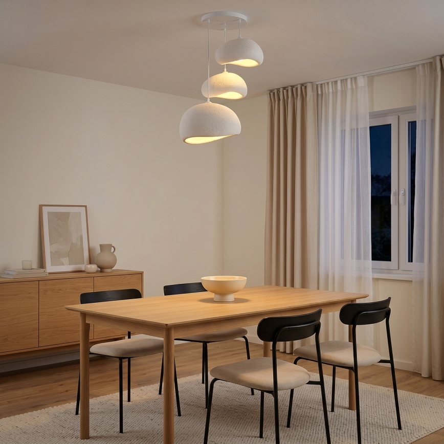 Brilagi - Hanglamp WABI SABI met kabel 3xE27/40W/230V Ø 76 cm wit