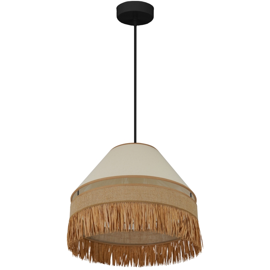 Brilagi - Hanglamp aan kabel WINNETOU AVIGNION 1xE27/15W/230V Ø 35 cm bruin/crème