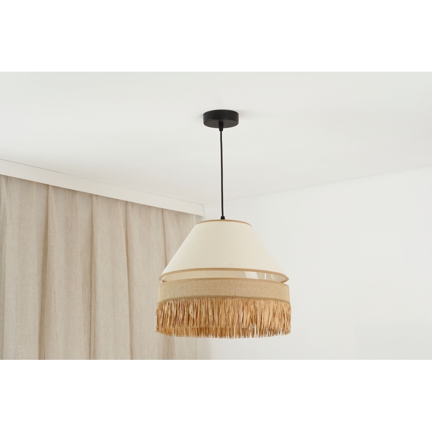 Brilagi - Hanglamp aan kabel WINNETOU AVIGNION 1xE27/15W/230V Ø 35 cm bruin/crème