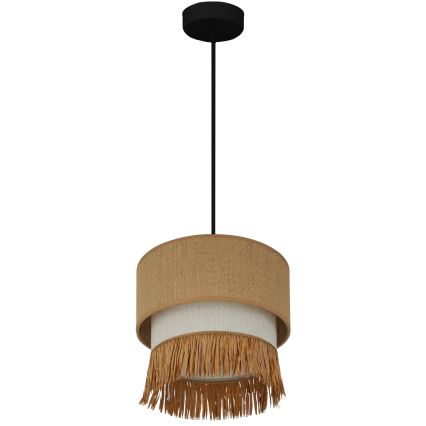 Brilagi - Hanglamp aan kabel WINNETOU BOHO 1xE27/15W/230V Ø 25 cm bruin/crème