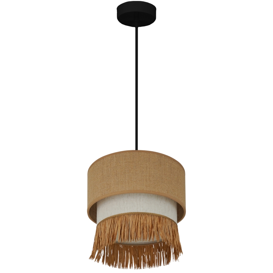 Brilagi - Hanglamp aan kabel WINNETOU BOHO 1xE27/15W/230V Ø 25 cm bruin/crème
