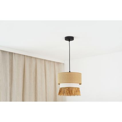 Brilagi - Hanglamp aan kabel WINNETOU BOHO 1xE27/15W/230V Ø 25 cm bruin/crème