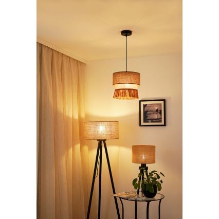 Brilagi - Hanglamp aan kabel WINNETOU BOHO 1xE27/15W/230V Ø 25 cm bruin/crème