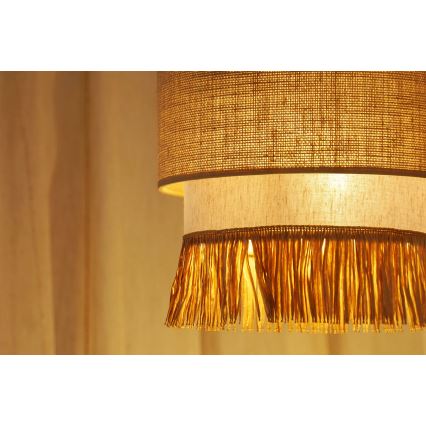 Brilagi - Hanglamp aan kabel WINNETOU BOHO 1xE27/15W/230V Ø 25 cm bruin/crème