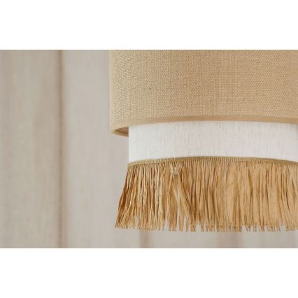 Brilagi - Hanglamp aan kabel WINNETOU BOHO 1xE27/15W/230V Ø 25 cm bruin/crème