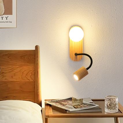 Brilagi - Houten wandlamp MODERN WOOD 1xG9/5W/230V + 1xGU10/8W