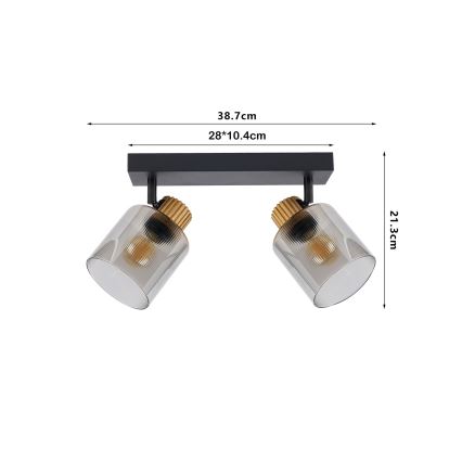 Brilagi - HYGGE spotlamp 3xE14/15W/230V zwart/rookglas