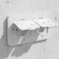 Brilagi - Inbouw dubbele keukenwandcontactdoos INBOX IP55 wit rechthoekig