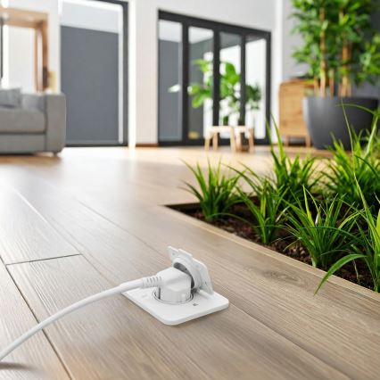 Brilagi - Inbouw vloercontactdoos voor buiten IP55 wit rechthoekig