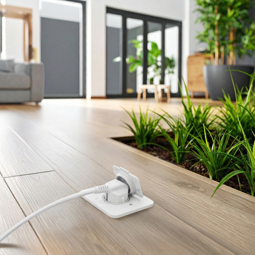 Brilagi - Inbouw vloercontactdoos voor buiten IP55 wit rechthoekig