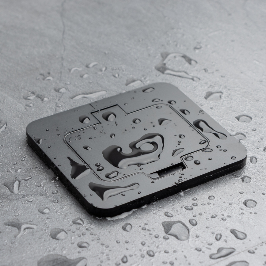 Brilagi - Inbouw vloercontactdoos voor buiten IP55, zwart, rechthoekig