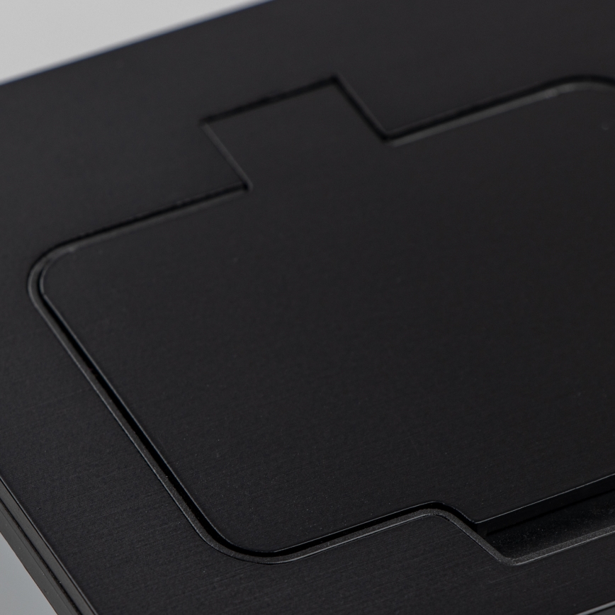 Brilagi - Inbouw vloercontactdoos voor buiten IP55, zwart, rechthoekig