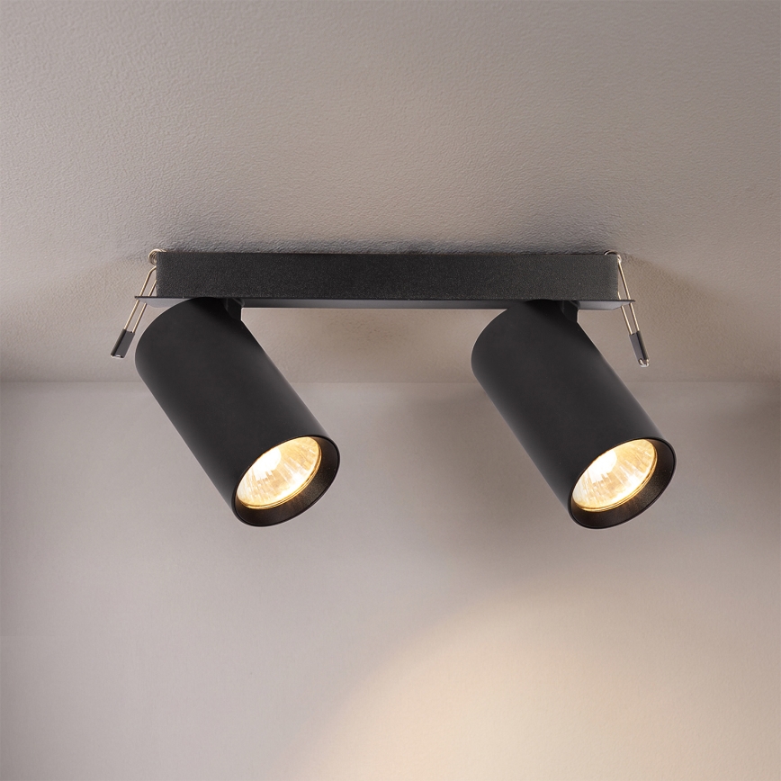 Brilagi - inbouwarmatuur SELE 2xGU10/30W/230V zwart