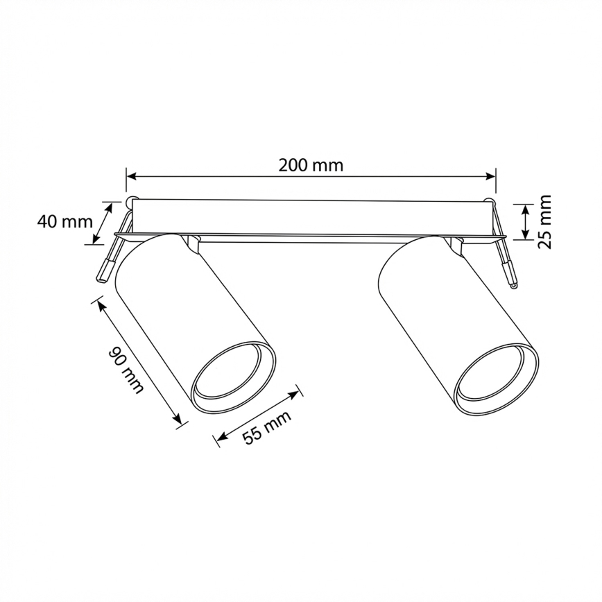 Brilagi - inbouwarmatuur SELE 2xGU10/30W/230V zwart