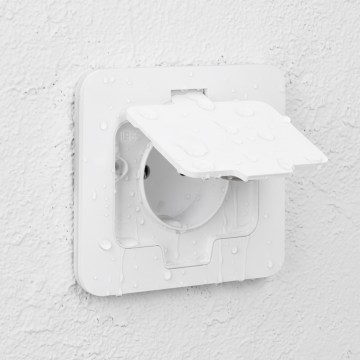 Brilagi - Keuken inbouwstopcontact INBOX IP55, wit, rechthoekig