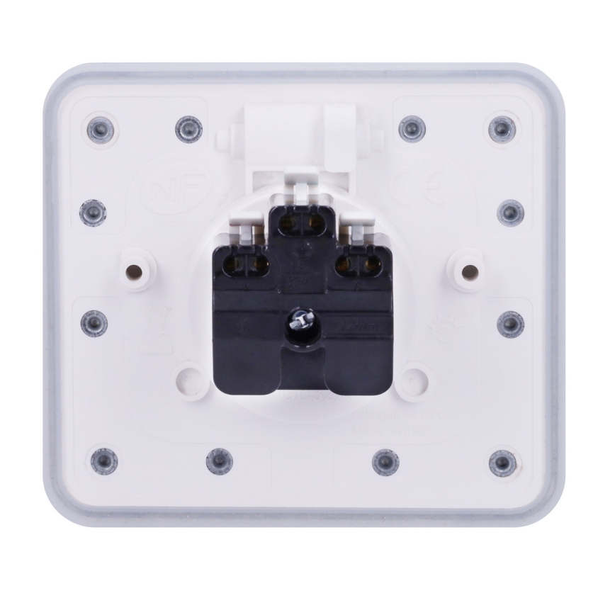 Brilagi - Keuken inbouwstopcontact INBOX IP55, wit, rechthoekig