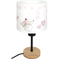 Brilagi - Kinderbureaulamp BOBO WOOD 1xE27/25W/230V eik/zwart/crème/konijntjes