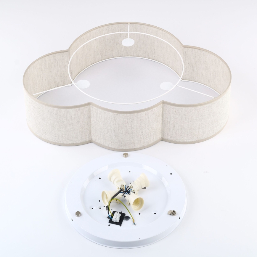 Brilagi - Kinderplafondlamp NIMBUS LINEN 4xE27/15W/230V 46x63 cm beige