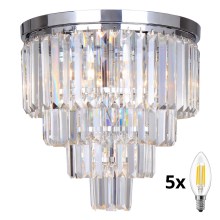 Brilagi - Kristallen plafondlamp MOZART 5xE14/40W/230V glanzend chroom