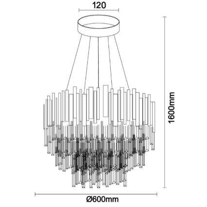 Brilagi - Kroonluchter aan kabel PLAZA 9xE14/40W/230V