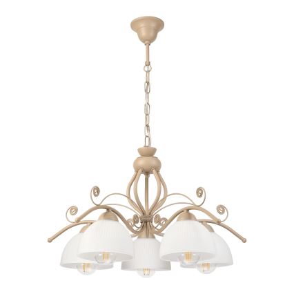 Brilagi - Kroonluchter aan ketting ANTICO MODERN 5xE27/60W/230V beige