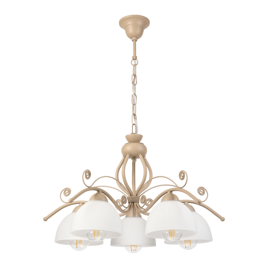 Brilagi - Kroonluchter aan ketting ANTICO MODERN 5xE27/60W/230V beige