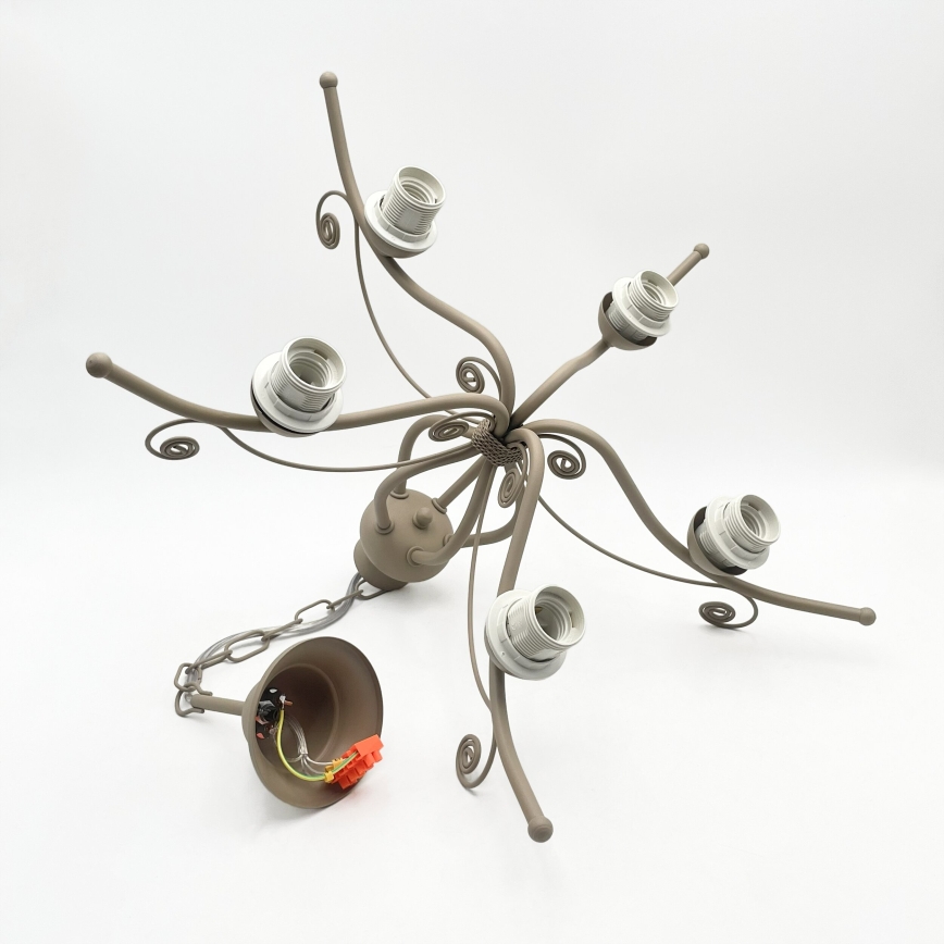 Brilagi - Kroonluchter aan ketting ANTICO MODERN 5xE27/60W/230V beige