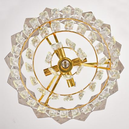 Brilagi - Kroonluchter aan ketting CRISTAL 5xE14/40W/230V Ø 38 cm goud/zwart