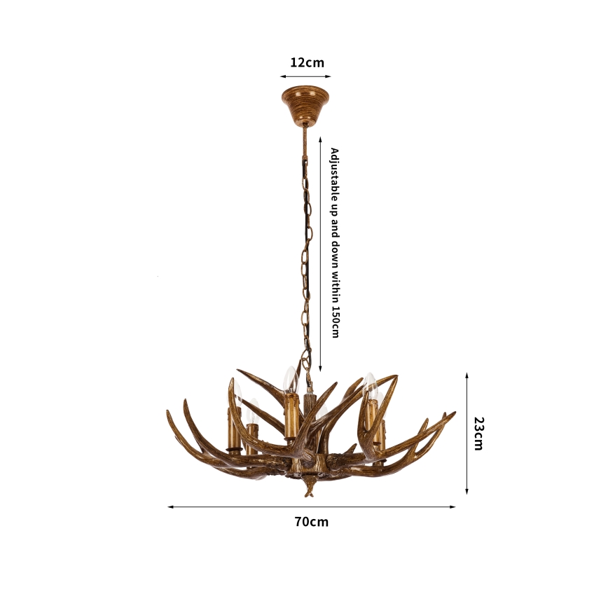 Brilagi - Kroonluchter aan ketting DEER 6xE14/10W/230V Ø 70 cm