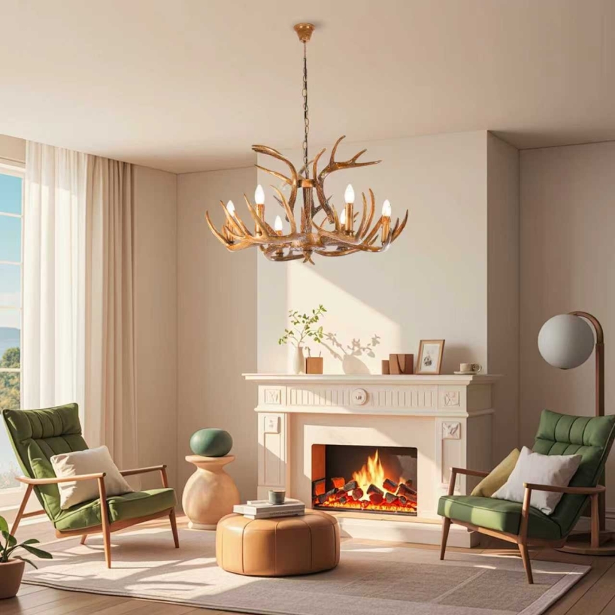 Brilagi - Kroonluchter aan ketting DEER 6xE14/10W/230V Ø 80 cm