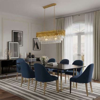 Brilagi - Kroonluchter aan ketting ECLIPSE 10xE14/10W/230V 78x28 cm goudkleurig