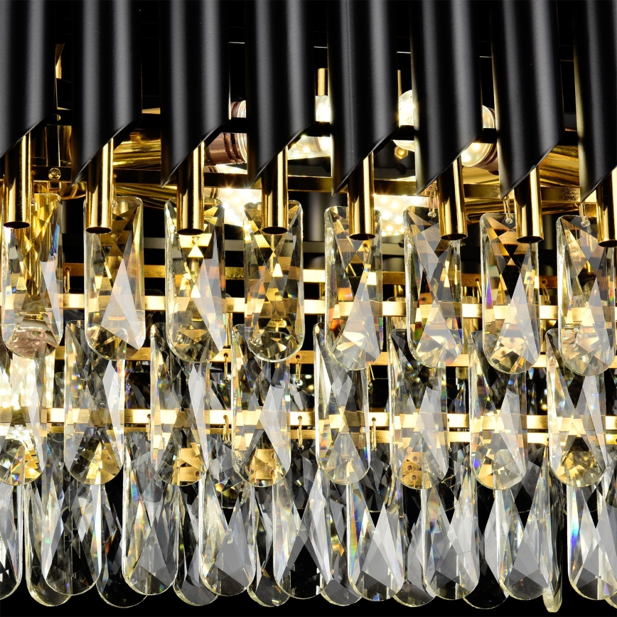 Brilagi - Kroonluchter aan ketting ECLIPSE 10xE14/10W/230V 78x28 cm zwart/goud