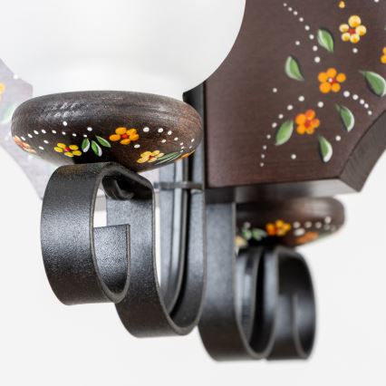 Brilagi - Kroonluchter aan ketting QUEEN 2xE14/40W/230V beuk/wenge