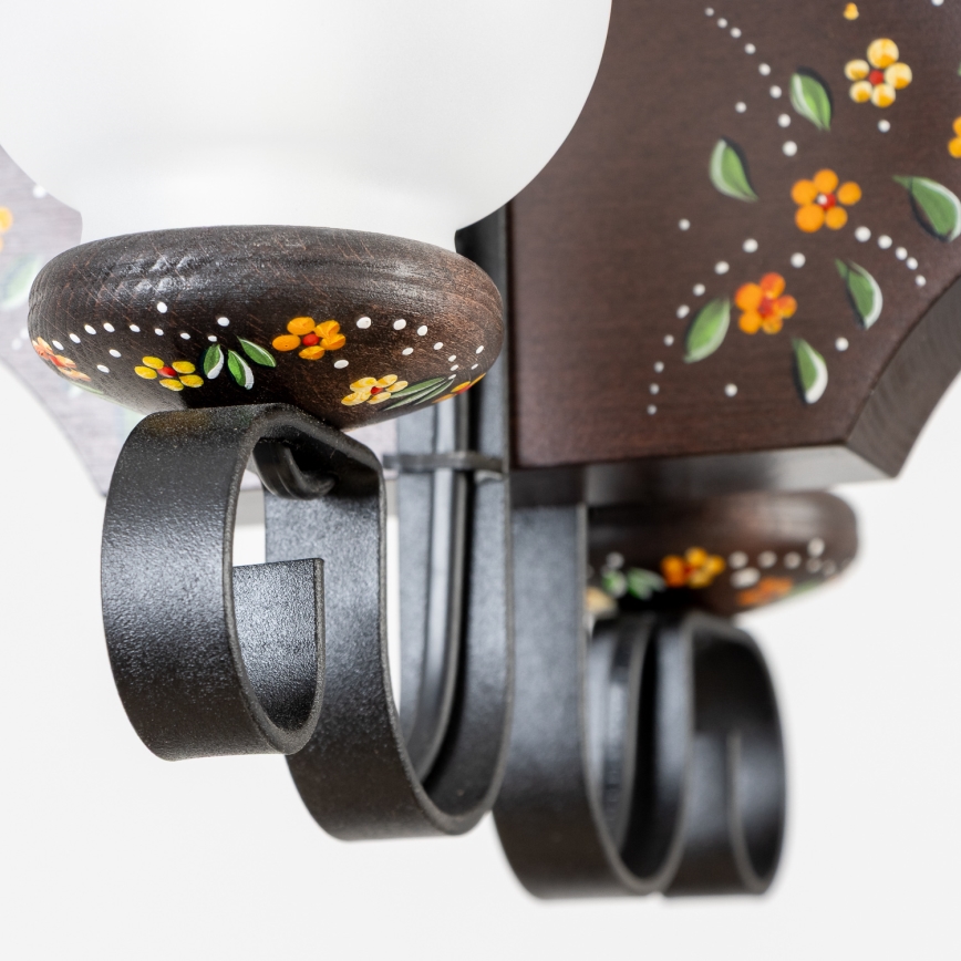 Brilagi - Kroonluchter aan ketting QUEEN 2xE14/40W/230V beuk/wenge